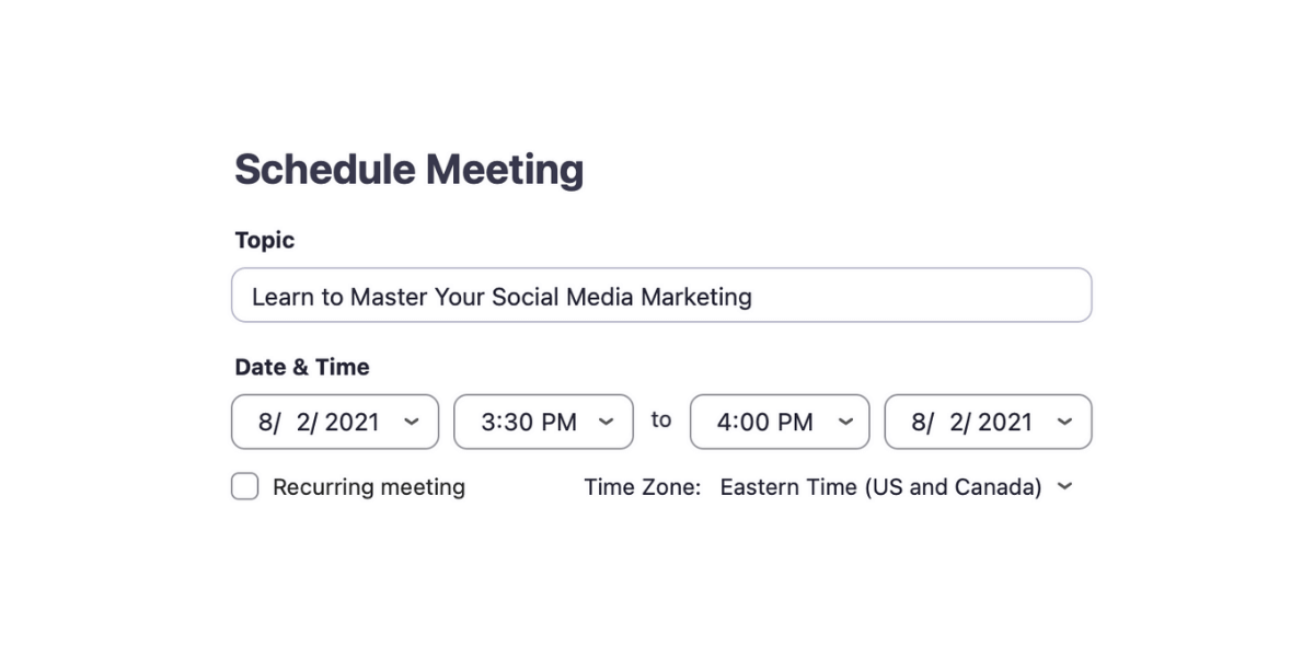 Schedule a Zoom Meeting