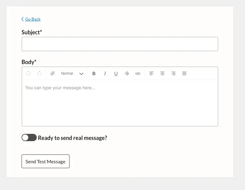 Use the formatting options to customize the emails you send to members