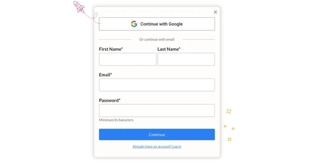 Sign up with Google SSO